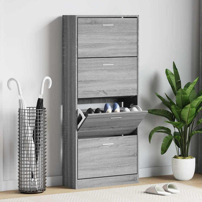 Scarpiera Grigio Sonoma 63x24x147 cm in Legno Multistrato | homemem39