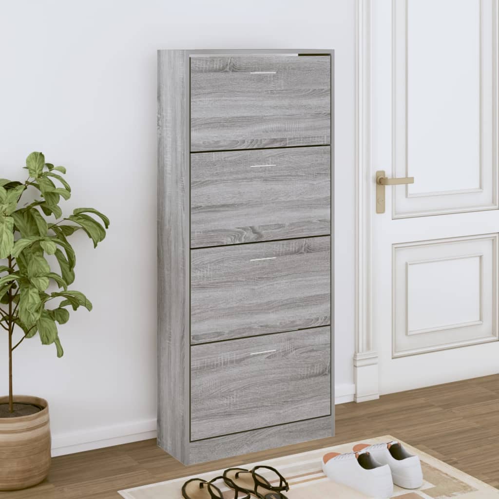 Scarpiera Grigio Sonoma 63x24x147 cm in Legno Multistrato - homemem39