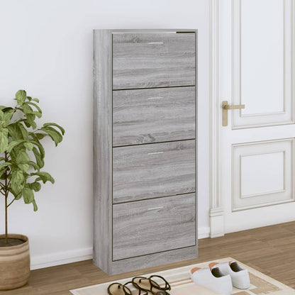 Scarpiera Grigio Sonoma 63x24x147 cm in Legno Multistrato - homemem39
