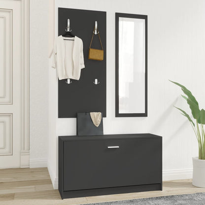 Set Scarpiere 3 in 1 Nero in Legno Multistrato - homemem39