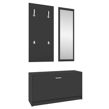 Set Scarpiere 3 in 1 Nero in Legno Multistrato - homemem39