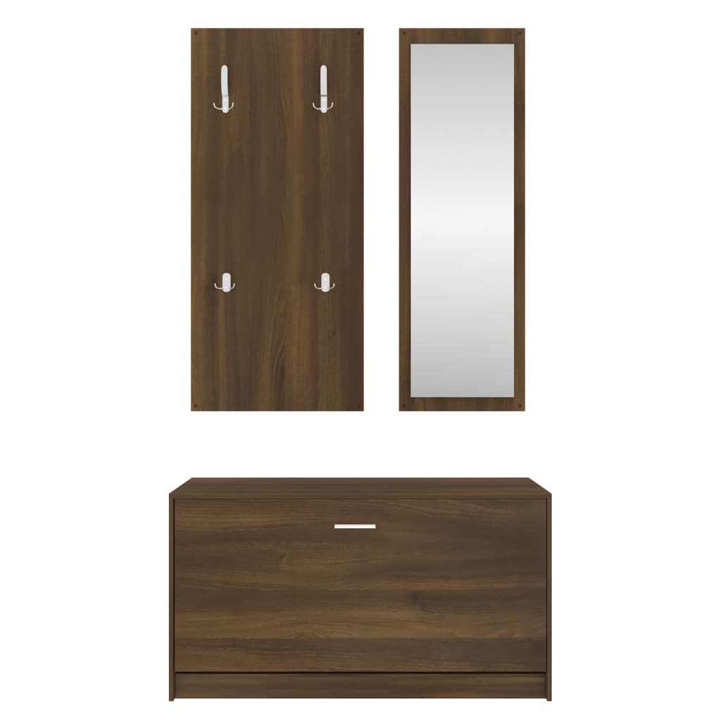 Set Scarpiere 3 in 1 rovere marrone in Legno Multistrato