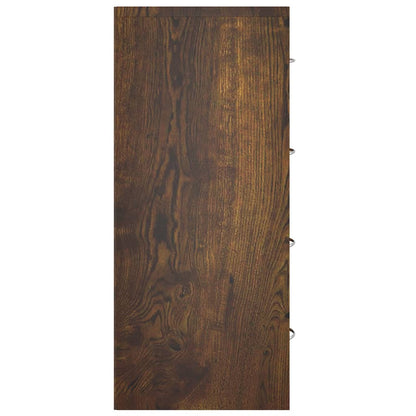 Credenza con 4 Cassetti 60x30,5x71 cm Rovere fumo - homemem39