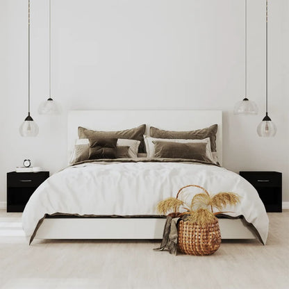 Comodini 2 pz con Cassetto Neri - homemem39