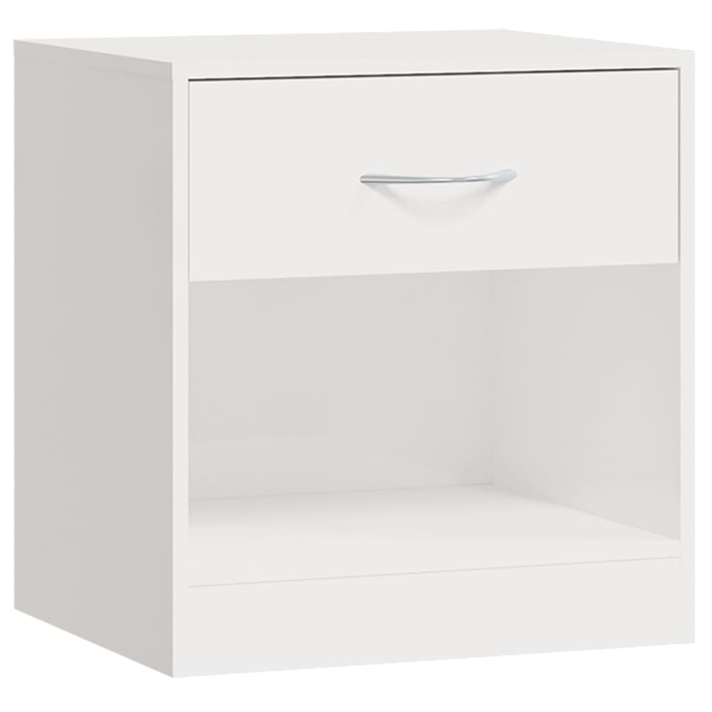 Comodini 2 pz con Cassetto in Bianco Lucido - homemem39