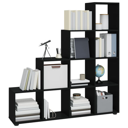 Libreria a Scala Nera 142 cm in Legno Multistrato