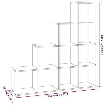 Libreria a Scala Nera 142 cm in Legno Multistrato