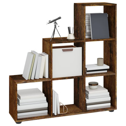 Libreria a Scala Rovere Fumo 107 cm in Legno Multistrato