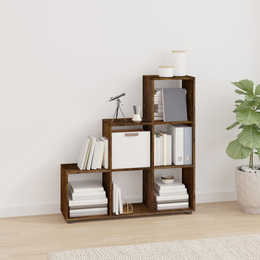 Libreria a Scala Rovere Fumo 107 cm in Legno Multistrato