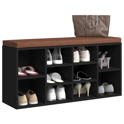 Scarpiera Nera 103x30x48 cm in Legno Multistrato | homemem39