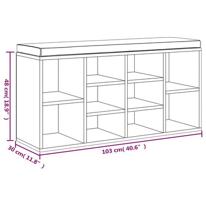 Scarpiera Nera 103x30x48 cm in Legno Multistrato | homemem39