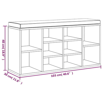 Scarpiera Grigio Sonoma 103x30x48 cm in Legno Multistrato