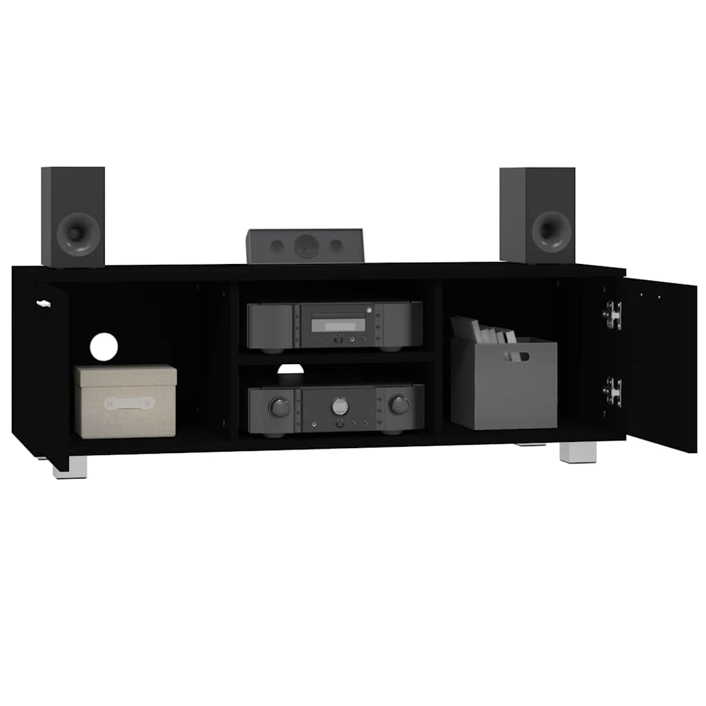 Mobile Porta TV Nero 120x40,5x35 cm in Legno Multistrato