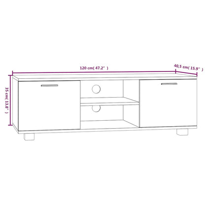Mobile Porta TV Nero 120x40,5x35 cm in Legno Multistrato