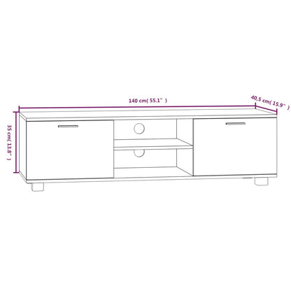 Mobile Porta TV Bianco 140x40,5x35 cm in Legno Multistrato