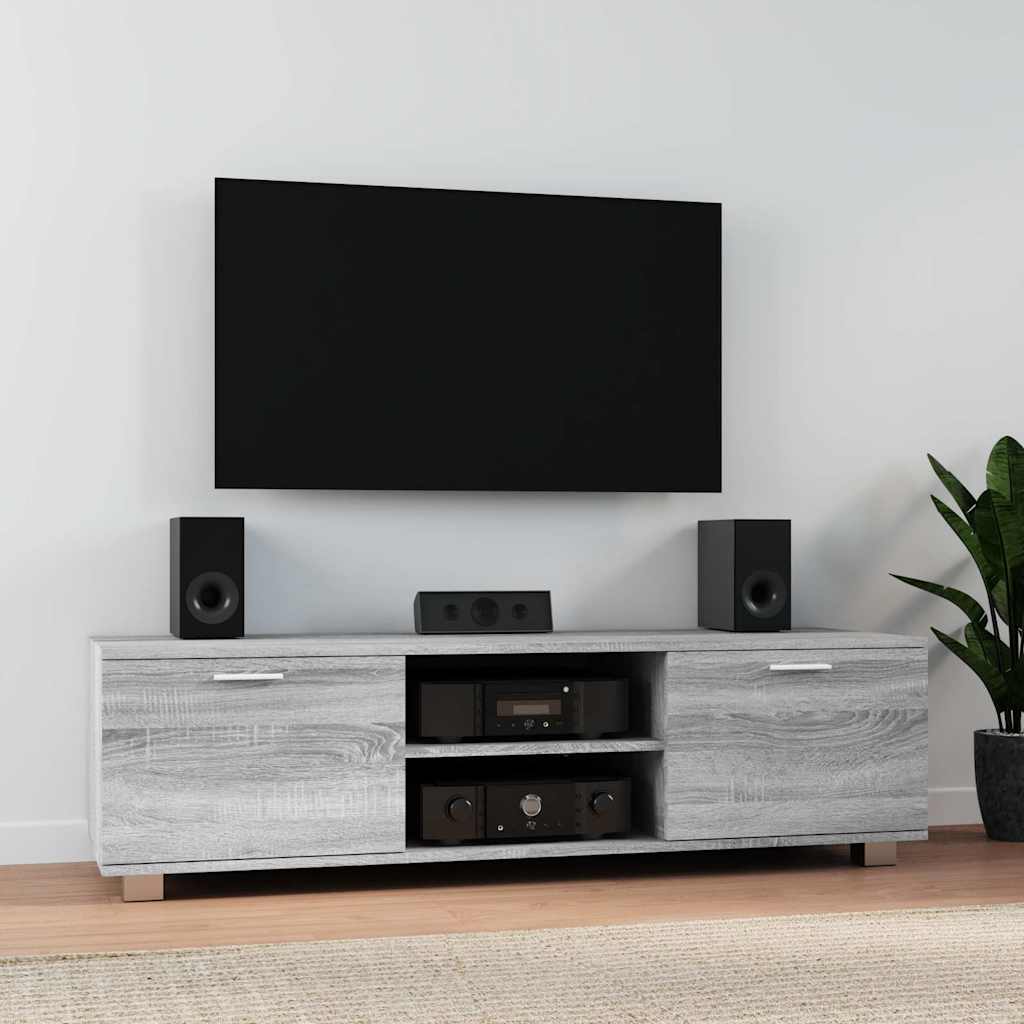 Mobile TV Grigio Sonoma 140x40,5x35 cm in Legno Multistrato | homemem39