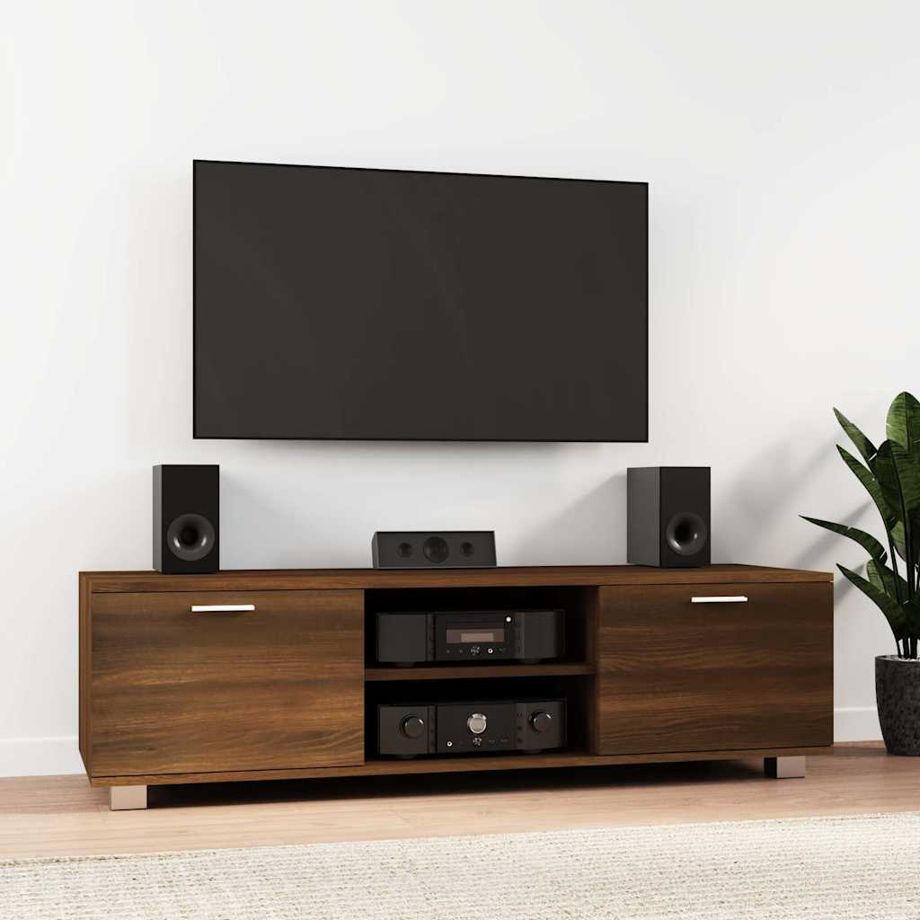 Mobile TV Rovere Marrone 140x40,5x35 cm in Legno Multistrato | homemem39
