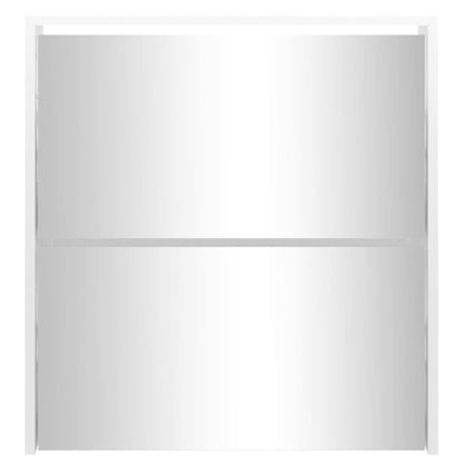 Scarpiera con Specchio a 2 Livelli Bianco lucido 63x17x67 cm