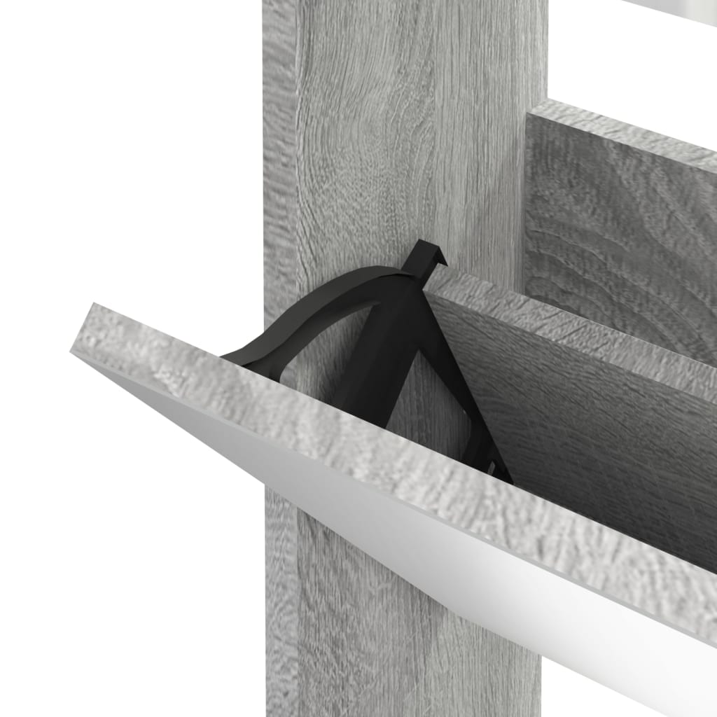 Scarpiera con Specchio a 3 Livelli Grigio sonoma 63x17x102,5 cm - homemem39