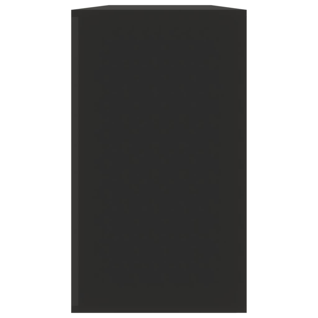 Scarpiera Nera 80x24x45 cm in Legno Multistrato - homemem39