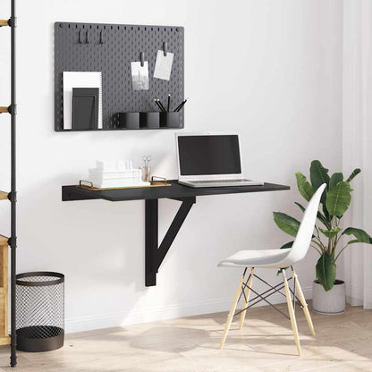 Tavolino da Parete Pieghevole Nero 110x38x75 cm in Multistrato - homemem39