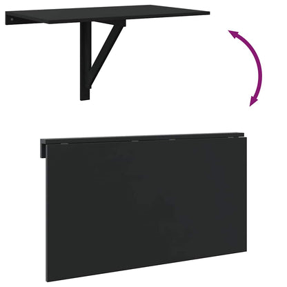 Tavolino da Parete Pieghevole Nero 110x38x75 cm in Multistrato - homemem39