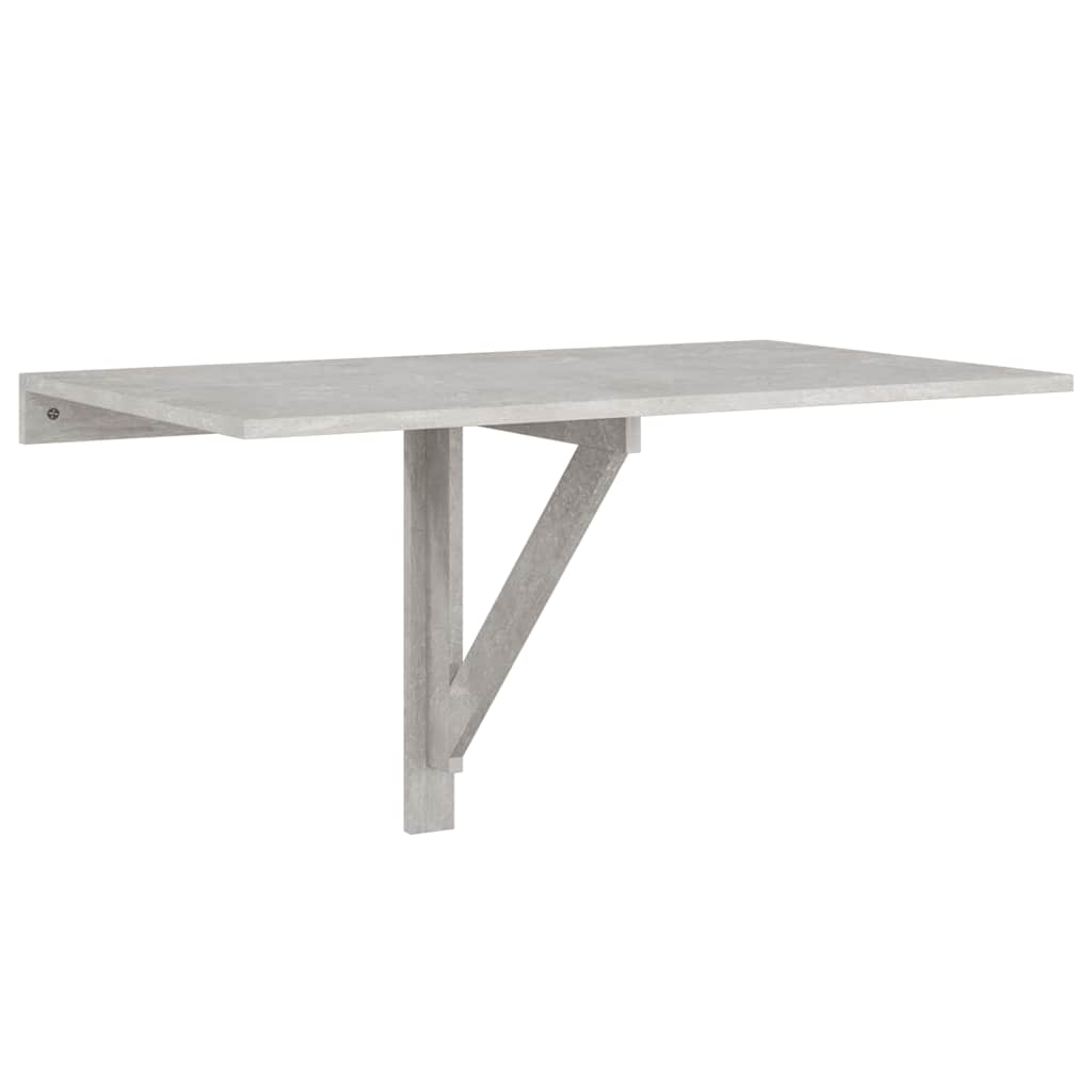 Tavolino Muro Pieghevole Grigio Cemento 100x60x56cm Multistrato