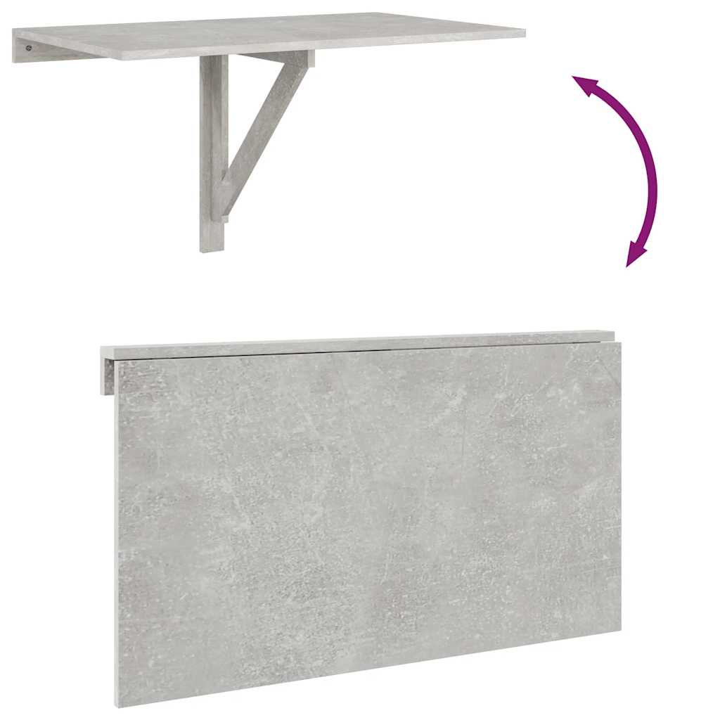 Tavolino Muro Pieghevole Grigio Cemento 100x60x56cm Multistrato | homemem39