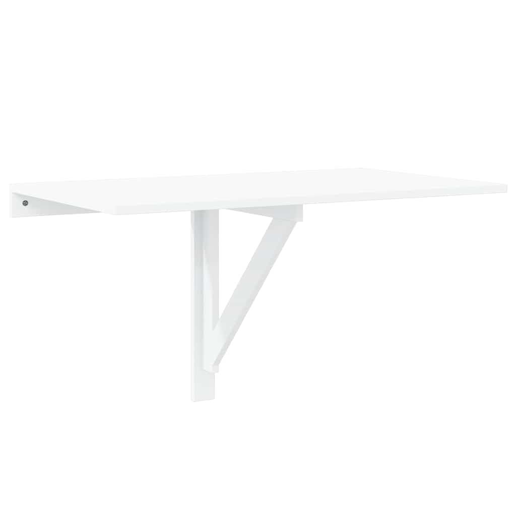Tavolino Muro Pieghevole Bianco Lucido 100x60x56 cm Multistrato