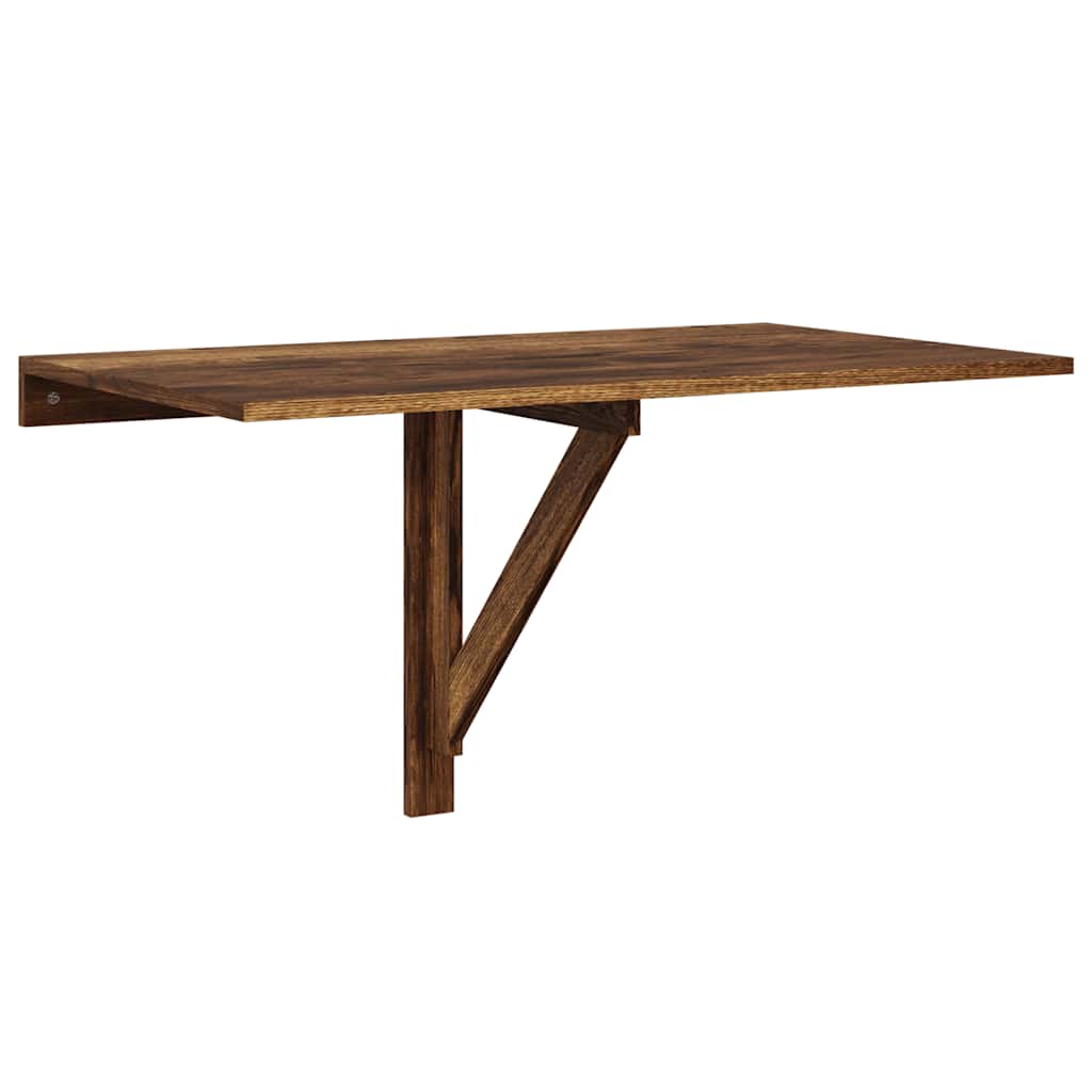Tavolino Parete Pieghevole Rovere Fumo 100x60x56 cm Multistrato