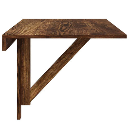 Tavolino Parete Pieghevole Rovere Fumo 100x60x56 cm Multistrato