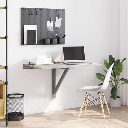 Tavolino Muro Pieghevole Grigio Sonoma 100x60x56 cm Multistrato - homemem39