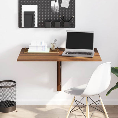 Tavolino Muro Pieghevole Rovere Marrone 100x60x56cm Multistrato - homemem39