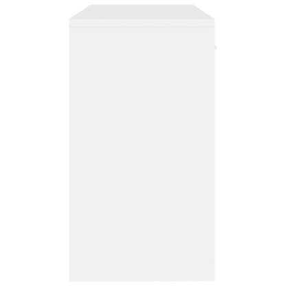 Scrivania Cassetto Bianco Lucido 100x40x73cm Legno Multistrato - homemem39