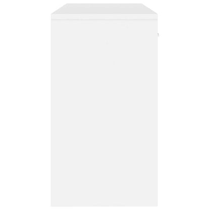 Scrivania Cassetto Bianco Lucido 100x40x73cm Legno Multistrato