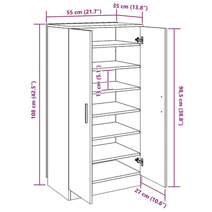 Scarpiera Grigio Cemento 55x35x108 cm in Legno Multistrato | homemem39