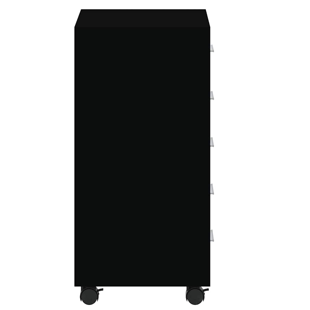 Cassettiera con Ruote Nero in Legno Multistrato | homemem39