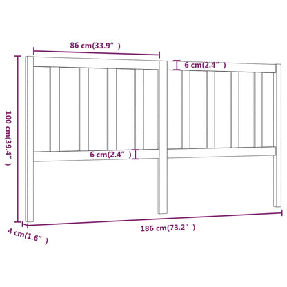 Testiera per Letto Ambra 186x4x100 cm in Legno Massello di Pino - homemem39
