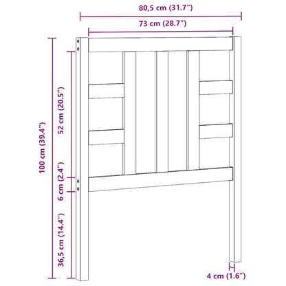 Weißes Bettkopfteil 81x4x100 cm aus massivem Kiefernholz