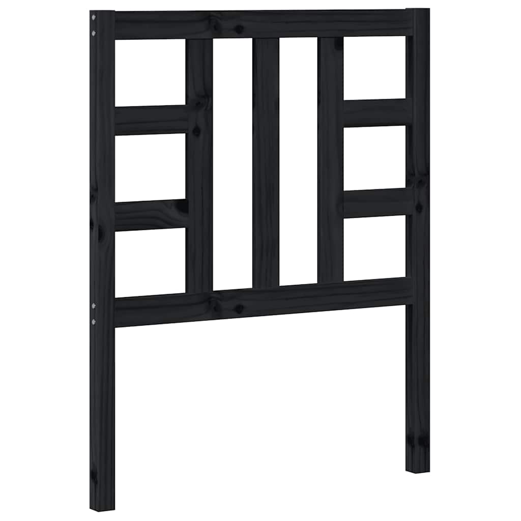 Testiera per Letto Nera 81x4x100 cm in Legno Massello di Pino | homemem39