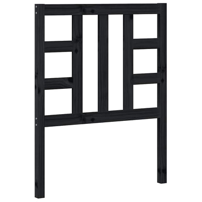 Testiera per Letto Nera 81x4x100 cm in Legno Massello di Pino | homemem39