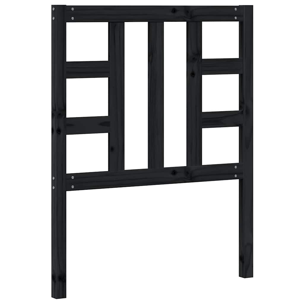 Testiera per Letto Nera 81x4x100 cm in Legno Massello di Pino | homemem39