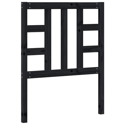 Testiera per Letto Nera 81x4x100 cm in Legno Massello di Pino