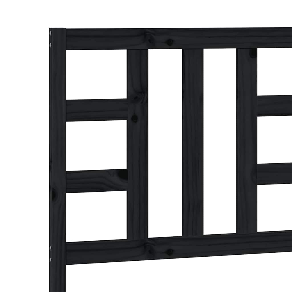 Testiera per Letto Nera 81x4x100 cm in Legno Massello di Pino