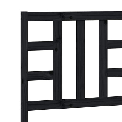 Testiera per Letto Nera 81x4x100 cm in Legno Massello di Pino