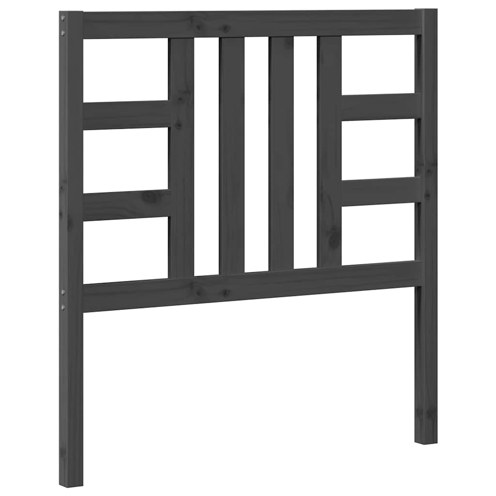 Testiera per Letto Grigia 96x4x100 cm in Legno Massello di Pino