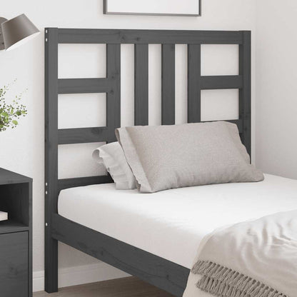 Testiera per Letto Grigia 96x4x100 cm in Legno Massello di Pino | homemem39
