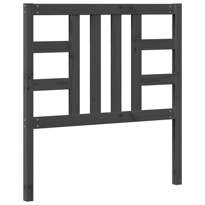 Testiera per Letto Grigia 96x4x100 cm in Legno Massello di Pino