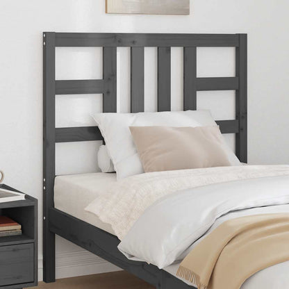 Testiera per Letto Grigia 96x4x100 cm in Legno Massello di Pino | homemem39