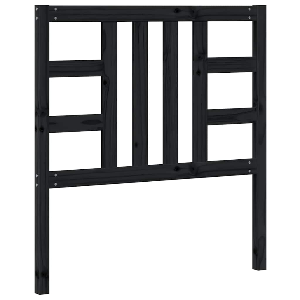Testiera per Letto Nera 96x4x100 cm in Legno Massello di Pino | homemem39